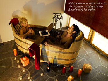 Romantika , Gartenbadewanne, Holzbadewanne, Liegebadewanne, Holzwanne, handgefertigte Holzbadewannen, 2 Personen